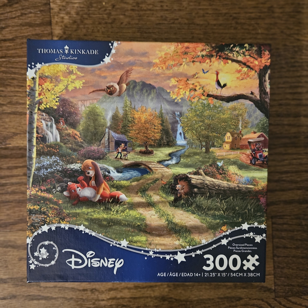 Fox And Hound Disney Thomas Kinkade 300-Piece Puzzle